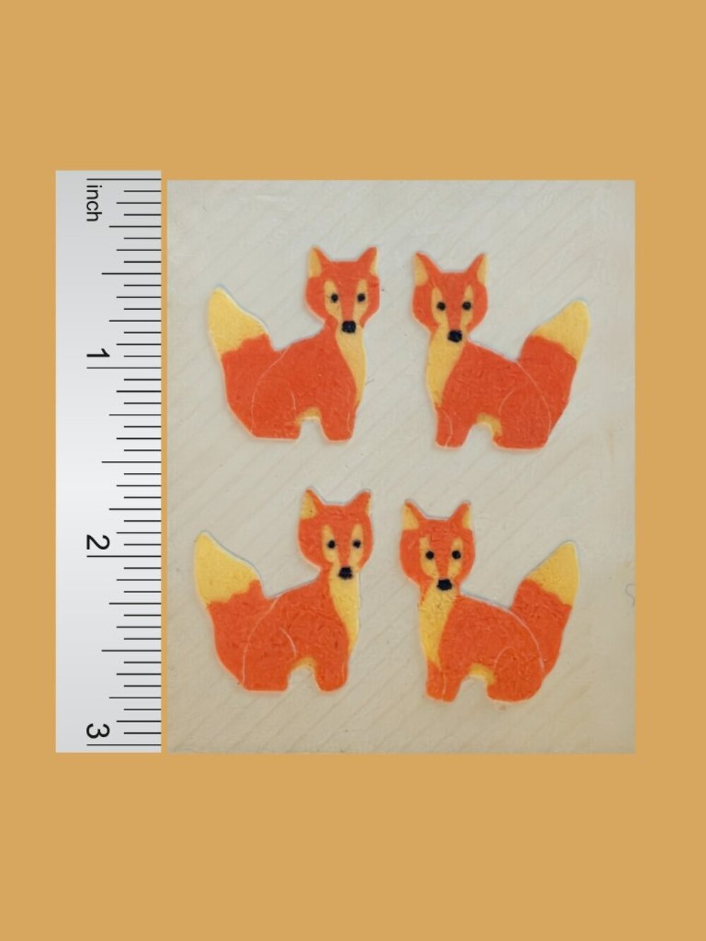 Vintage 80s Used Great 7 Fuzzy Fox Stickers (Like Sandylion)
